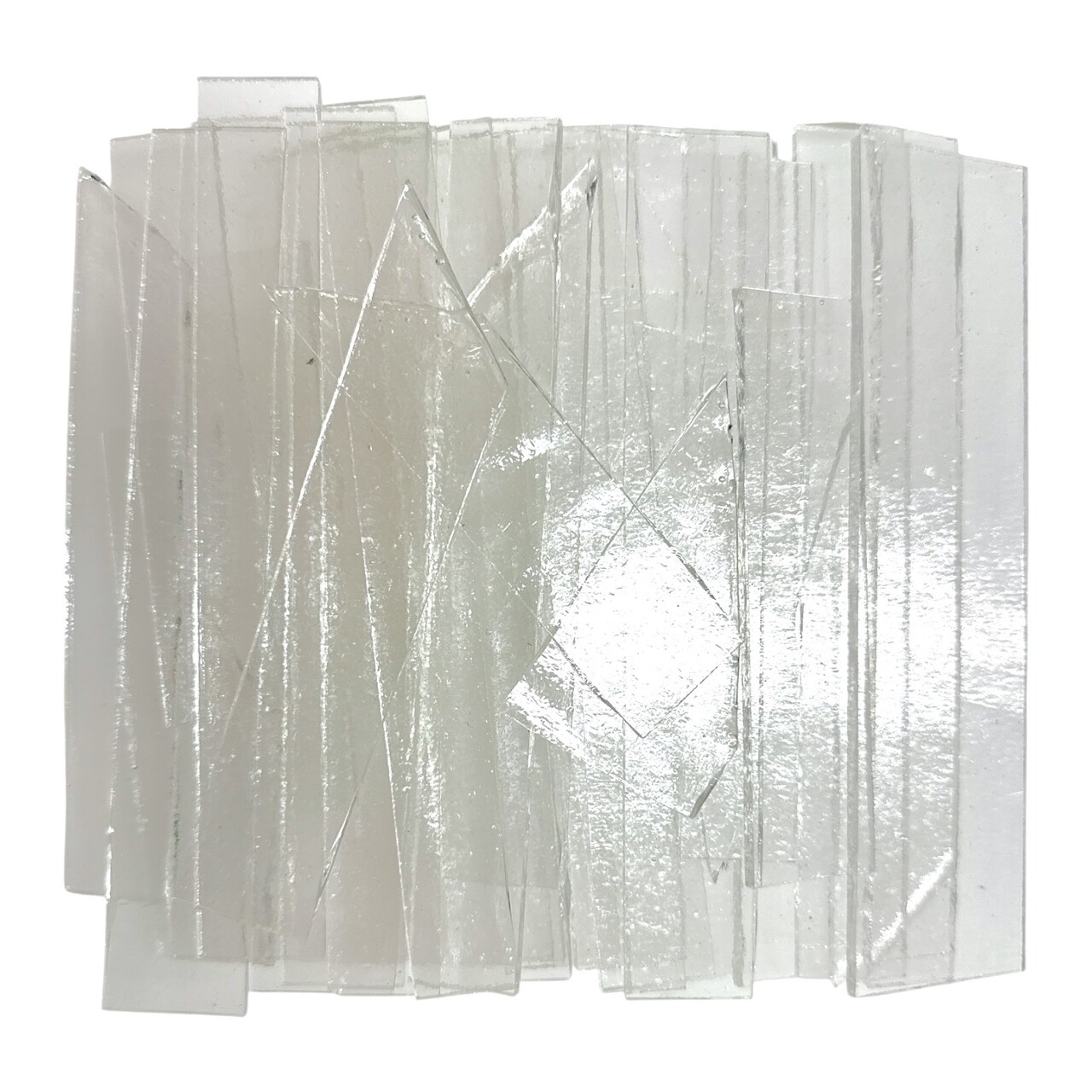 2 LB COE 96 Clear Glass Scraps - System 96 Fusing Glass Scraps Strips